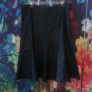 Flare Stretch Denim Skirt